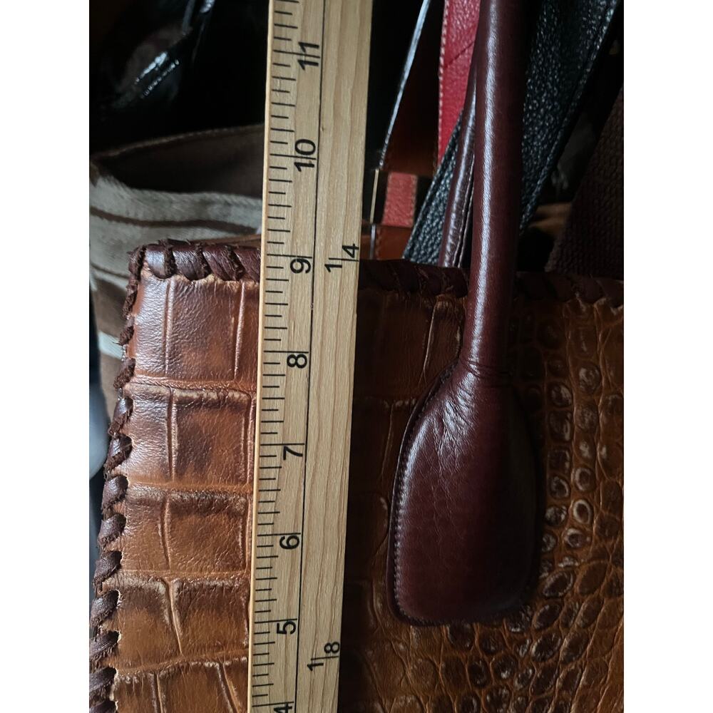 JUAN ANTONIO HORNBACK CARAMEL LEATHER TOTE - Picture 8 of 11